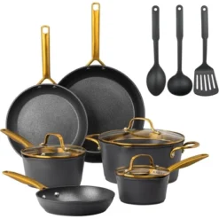 Granitestone Armor Max Gold 14 Piece Nonstick Hard Anodized Cookware Set With Utensils -Target KitchenAid GUEST 9f89bd7e 3888 4af4 8e70 1501694db064