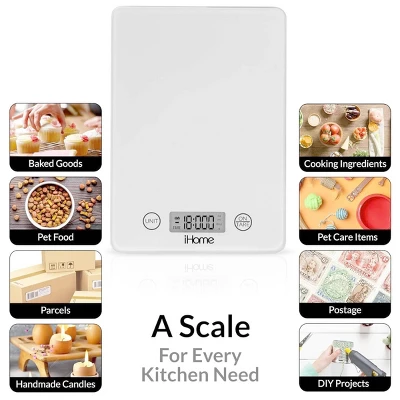 IHome 11lb Glass Kitchen Food Scale 7 IHome 11lb Glass Kitchen Food Scale - Image 5
