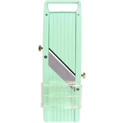 Vollum Mandoline Slicer With 3 Interchangeable Stainless Steel Blades - Green 4 Vollum Mandoline Slicer With 3 Interchangeable Stainless Steel Blades - Green - Image 2