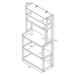 FONTOI 31.50" 5-Tier Bakers Rack For Kitchen With Storage, Coffee Bar, Kitchen Shelves, Brown&White, 15.75"*66.93"*31.5" -Target KitchenAid GUEST a05e52e4 cfec 43d8 9ffe 4195596aeab4