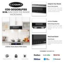 Cosmo COS-3012ORLP1SS 30 In. Stellar Collection 1.2 Cu. Ft. Slim Over The Range Microwave With Automatic Presets, Soft Touch Controls -Target KitchenAid GUEST a08e25ad ded6 4bcf acf8 208587a8cd3d