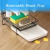 DOMETOUR Kitchen Sink Sponge Holder With Drainage Tray Kitchen Sink Storage Container Sponge Brush Soap Tray Metal Holder Black 1 DOMETOUR Kitchen Sink Sponge Holder With Drainage Tray Kitchen Sink Storage Container Sponge Brush Soap Tray Metal Holder Black -Target KitchenAid GUEST a0c620dd a4e2 45ca 8498 39a318500dba
