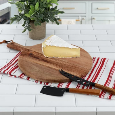 Gibson Elite 3 Piece Acacia Wood Charcuterie Serving Board And Cheese Knife Set In Brown 6 Gibson Elite 3 Piece Acacia Wood Charcuterie Serving Board And Cheese Knife Set In Brown - Image 4