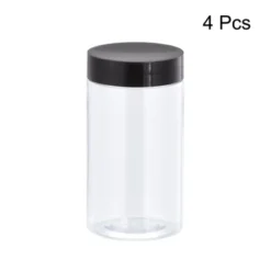 Unique Bargains Round Clear Plastic Empty Jars With Black Screw Top Lids For Storage 4 Pcs 10 Unique Bargains Round Clear Plastic Empty Jars With Black Screw Top Lids For Storage 4 Pcs -Target KitchenAid GUEST a0e5272c f07b 433b 8162 bd2c18c7f5ac