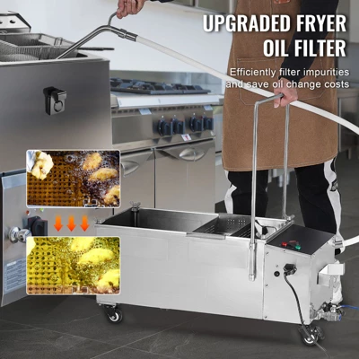 VEVOR Portable Oil Filtering Unit, 55L Tank, 10 L/min Filtering Speed, Equipped With Casters And Oil Hose 4 VEVOR Portable Oil Filtering Unit, 55L Tank, 10 L/min Filtering Speed, Equipped With Casters And Oil Hose - Image 2