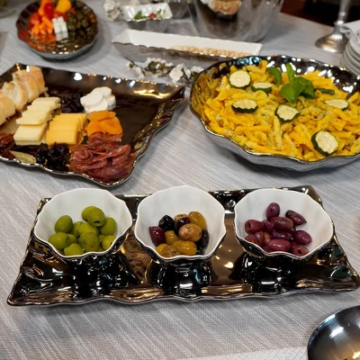 Certified International 4pc Silver Coast Tray And Condiment Bowl Set 5 Certified International 4pc Silver Coast Tray And Condiment Bowl Set - Image 3