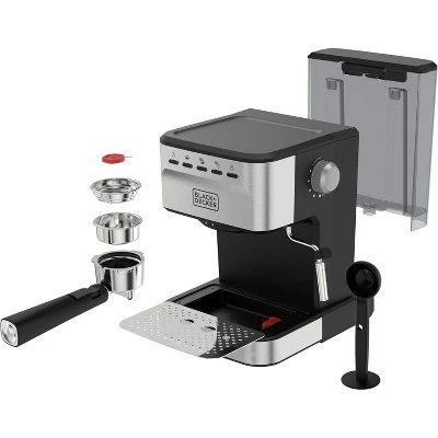Black & Decker Black+Decker Semi-Automatic 15 Bar Espresso And Cappuccino Maker, Versatile With Ability To Use Grounds Or ESE Pods To Make Your Perfect Cup Of Coffee 6 Black & Decker Black+Decker Semi-Automatic 15 Bar Espresso And Cappuccino Maker, Versatile With Ability To Use Grounds Or ESE Pods To Make Your Perfect Cup Of Coffee - Image 4