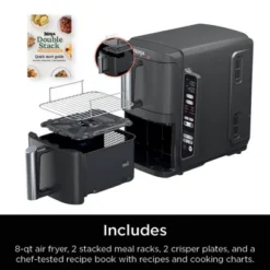 Ninja DoubleStack 8qt 6-in-1, 2-Basket Air Fryer With Space Saving Design Gray SL201: Metal & Plastic, Hand Wash, Dishwasher-Safe 31 Ninja DoubleStack 8qt 6-in-1, 2-Basket Air Fryer With Space Saving Design Gray SL201: Metal & Plastic, Hand Wash, Dishwasher-Safe -Target KitchenAid GUEST a23bbe64 74e2 4676 ab7e 59112b65c030