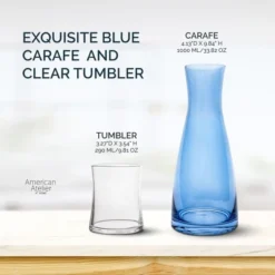 American Atelier Bedside Water Carafe With Clear Tumbler, 33-Ounce Pitcher And Matching Drinking Glass, Blue 14 American Atelier Bedside Water Carafe With Clear Tumbler, 33-Ounce Pitcher And Matching Drinking Glass, Blue -Target KitchenAid GUEST a2a9c8e7 6ea9 4d97 bb53 2bef7d7dcfa7