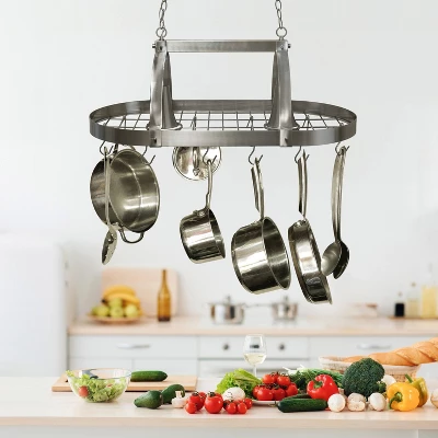 Elegant Designs 2-Light Kitchen Pot Rack With Downlights 4 Elegant Designs 2-Light Kitchen Pot Rack With Downlights - Image 2