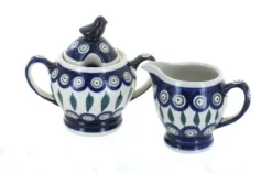 Blue Rose Polish Pottery 1235-1235 Zaklady Cream & Sugar