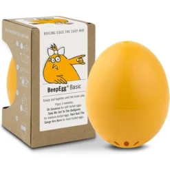 BrainStream BeepEgg Basic - Egg Timer With Musical Alerts, Plays Tunes When Eggs Reach Doneness - Works For All Egg Sizes (Orange/Yellow)