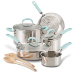 Rachael Ray Create Delicious 10pc Stainless Steel Cookware Set Light Blue Handles: Induction Safe, Dishwasher Safe 19 Rachael Ray Create Delicious 10pc Stainless Steel Cookware Set Light Blue Handles: Induction Safe, Dishwasher Safe -Target KitchenAid GUEST a352f4b2 665a 47d2 b3d1 f893b2ad9ddf