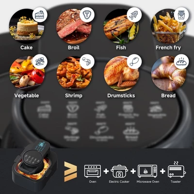 ZACHVO 8QT Non-Toxic Air Fryer, 1750W, 6-in-1 Digital, Precise Temp & Timer, Auto Shutoff, Black 5 ZACHVO 8QT Non-Toxic Air Fryer, 1750W, 6-in-1 Digital, Precise Temp & Timer, Auto Shutoff, Black - Image 3