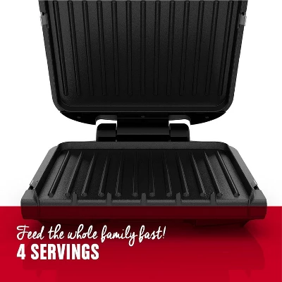 George Foreman 4-Serving Removable Plate Electric Grill And Panini Press, George Tough Non-Stick Coating, Drip Tray Catches Grease, Black 4 George Foreman 4-Serving Removable Plate Electric Grill And Panini Press, George Tough Non-Stick Coating, Drip Tray Catches Grease, Black - Image 2