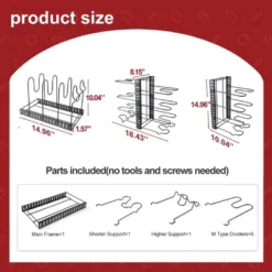 DOMETOUR Adjustable Pot Rack, Kitchen Rack, And Storage Rack, Kitchen Organization And Storage