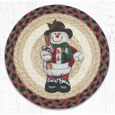 Earth Rugs Snowman In Top Hat Round Trivet – Rustic Holiday Kitchen Hot Pad 10"x10" 5 Earth Rugs Snowman In Top Hat Round Trivet – Rustic Holiday Kitchen Hot Pad 10"x10" - Image 3