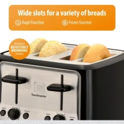 Toastmaster 4-Slice Cool Touch Toaster, Black With Stainless 11 Toastmaster 4-Slice Cool Touch Toaster, Black With Stainless -Target KitchenAid GUEST a44195d9 7299 4660 8fd5 3fb633bcdea3