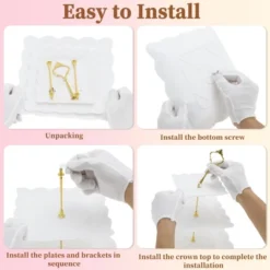 Unique Bargains 3 Tier Dessert Cupcake Stand Square Cup Cake Holder Tower With Tiered Serving Tray For Donuts Fruits White Gold Tone -Target KitchenAid GUEST a4972892 f9f4 4036 abbb e4baa84bec2d