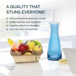 American Atelier Bedside Water Carafe With Clear Tumbler, 33-Ounce Pitcher And Matching Drinking Glass, Blue 15 American Atelier Bedside Water Carafe With Clear Tumbler, 33-Ounce Pitcher And Matching Drinking Glass, Blue -Target KitchenAid GUEST a500cb83 93e8 4c1c bac7 1765653f1746
