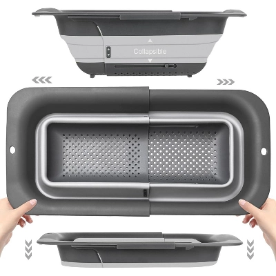 Collapsible Colander Strainer, Expandable Over The Sink Colander For Kitchen, Adjustable Silicone Sink Strainer 8 Collapsible Colander Strainer, Expandable Over The Sink Colander For Kitchen, Adjustable Silicone Sink Strainer - Image 6