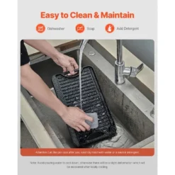 VEVOR Reversible Grill/Griddle, 14x8.5 Inch Pre-Seasoned Cast Iron Griddle, Portable Rectangular Pan With Handle, Family Cookware, Black -Target KitchenAid GUEST a5806734 6e71 43dd 9f27 b3e2a4e243eb