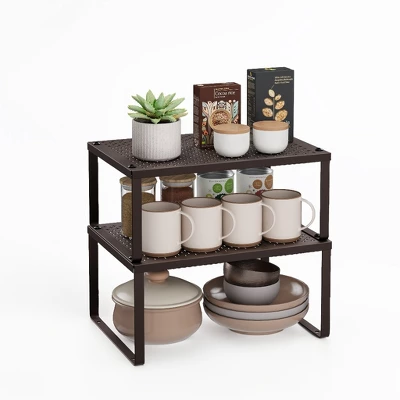 Songmics 2 Pack Spice Rack, Cabinet Shelf Organizers, Shelf Organizer, Countertop Organizer, Shelf Riser, Stackable, Expandable 5 Songmics 2 Pack Spice Rack, Cabinet Shelf Organizers, Shelf Organizer, Countertop Organizer, Shelf Riser, Stackable, Expandable - Image 3