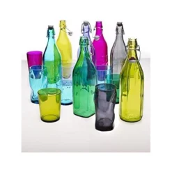 Bormioli Rocco Giara Bottles, 33.75 Fluid Ounces Navy, Set Of 6