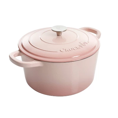 Crock-Pot Crock Pot Artisan 7qt Round Dutch Oven With Lid Pink: Cast Iron, Ergonomic Handle, Oven-Safe To 500°F, Hand Wash 6 Crock-Pot Crock Pot Artisan 7qt Round Dutch Oven With Lid Pink: Cast Iron, Ergonomic Handle, Oven-Safe To 500°F, Hand Wash - Image 4
