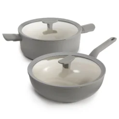BergHOFF Balance 4Pc Non-stick Ceramic Stockpot And Wok Pan Set With Glass Lids, Recycled Aluminum, CeraGreen, Moonmist -Target KitchenAid GUEST a68d3369 54d1 4a7a a927 adfc7c86d968