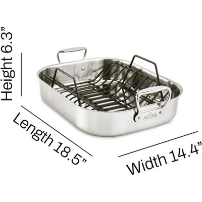 All-Clad Specialty Stainless Steel Roaster And Nonstick Rack 16x13x5 Inch 4 All-Clad Specialty Stainless Steel Roaster And Nonstick Rack 16x13x5 Inch - Image 2