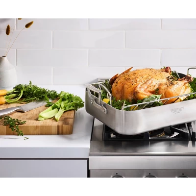 Cuisinart MultiClad Pro 16" Tri-Ply Stainless Steel Roasting Pan & Stainless Rack - MCP117-16BR: Dishwasher-Safe Roaster 3 Cuisinart MultiClad Pro 16" Tri-Ply Stainless Steel Roasting Pan & Stainless Rack - MCP117-16BR: Dishwasher-Safe Roaster