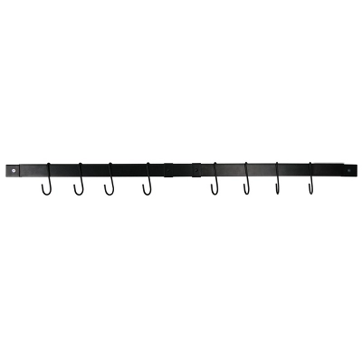 Range Kleen Black Enameled Expanding Pot Rack Bar: Wall Mount Steel Pot Hanger & Organizer, 26" Depth 5 Range Kleen Black Enameled Expanding Pot Rack Bar: Wall Mount Steel Pot Hanger & Organizer, 26" Depth - Image 3