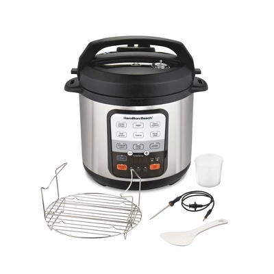 Hamilton Beach 6qt Pressure Cooker With Probe 34506: Metal, 1000W, Bakes & Roasts, Over-Pressure Plug, Silver 12 Hamilton Beach 6qt Pressure Cooker With Probe 34506: Metal, 1000W, Bakes & Roasts, Over-Pressure Plug, Silver - Image 10