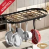 DOMETOUR Hanging Pot Rack Ceiling Mount Cookware Organizer With 12pcs Hooks Pots And Pans Storage 33' Oval Pan Hangers For Kitchen, Black -Target KitchenAid GUEST a7798dc0 16a7 4d4e ad5e f2295201beb8