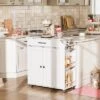 MaseiKar Kitchen Island With Power Outlet, Kitchen Storage Island With Spice Rack, Rolling Kitchen Cart On Wheels, For Kitchen And Dining Room