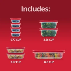 Rubbermaid 18pc Large Easy Store Rectangle Food Storage Container Set Red -Target KitchenAid GUEST a7d93f0e ecd5 4c6c b2c9 333ced6c1a44