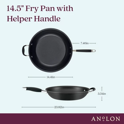 Anolon Advanced Home 14.5" Hard Anodized Nonstick Frying Pan With Helper Handle Onyx 4 Anolon Advanced Home 14.5" Hard Anodized Nonstick Frying Pan With Helper Handle Onyx - Image 2