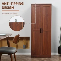 Yukimo 63" 2-Door Kitchen Pantry Storage Cabinet, 5-Tier Shelving With 2 Adjustable Shelves, Brown 18 Yukimo 63" 2-Door Kitchen Pantry Storage Cabinet, 5-Tier Shelving With 2 Adjustable Shelves, Brown -Target KitchenAid GUEST a7ddf25e 2d2d 48e2 9632 cfe9bcfe485c