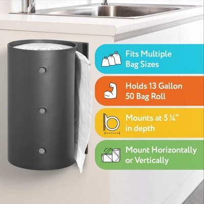 Impresa Mountable Trash Bag Holder Dispenser - Trash Bags Dispenser For 13-Gallon 50-Bag Rolls 6 Impresa Mountable Trash Bag Holder Dispenser - Trash Bags Dispenser For 13-Gallon 50-Bag Rolls - Image 4