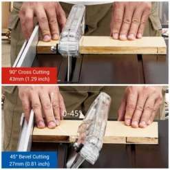 Portable Table Saw 8-inch For Jobsite - 6.7-Amp Copper Motor, 3576RPM, 24T Blade, Compact With Sliding Miter Gauge For DIY Woodworking