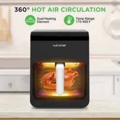 NutriChef 6L Digital Air Fryer With Transparent Window, 12 Preset Programs - Black -Target KitchenAid GUEST a8155c19 3f5b 4e95 a8f0 995691d9d050