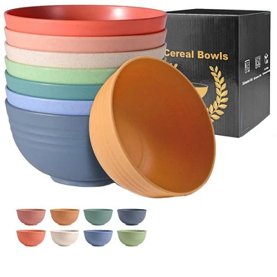 Itopfox BPA Free Unbreakable Wheat Straw Cereal Bowls - Microwave & Dishwasher Safe Soup And Salad Bowls, Set Of 8, Multicolor 9 Itopfox BPA Free Unbreakable Wheat Straw Cereal Bowls - Microwave & Dishwasher Safe Soup And Salad Bowls, Set Of 8, Multicolor - Image 7