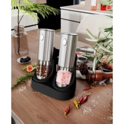 SUGIFT Electric Salt And Pepper Grinder Set Rechargeable Stainless Steel Mills With LED Light Adjustable Coarseness Type C Charging Base 95ml Capacity 17 SUGIFT Electric Salt And Pepper Grinder Set Rechargeable Stainless Steel Mills With LED Light Adjustable Coarseness Type C Charging Base 95ml Capacity -Target KitchenAid GUEST a8ee7cc6 56bb 47ab 9260 1d38f16c1835