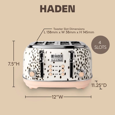 Haden Margate Poodle & Blonde Stainless Steel 4 Slice Toaster With Wide Slots, 6 Browning Control, And Removable Crumb Tray, Pale Pink/Chrome 5 Haden Margate Poodle & Blonde Stainless Steel 4 Slice Toaster With Wide Slots, 6 Browning Control, And Removable Crumb Tray, Pale Pink/Chrome - Image 3