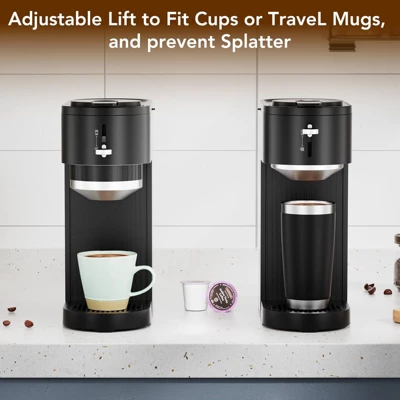 Kismile Single Serve Coffee Maker, Compatible With Capsule And Ground, 5 Brew Sizes Up To 14 Oz, Adjustable Funnel Height, K-cup Coffee Machine 5 Kismile Single Serve Coffee Maker, Compatible With Capsule And Ground, 5 Brew Sizes Up To 14 Oz, Adjustable Funnel Height, K-cup Coffee Machine - Image 3