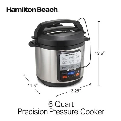 Hamilton Beach 6qt Pressure Cooker With Probe 34506: Metal, 1000W, Bakes & Roasts, Over-Pressure Plug, Silver 7 Hamilton Beach 6qt Pressure Cooker With Probe 34506: Metal, 1000W, Bakes & Roasts, Over-Pressure Plug, Silver - Image 5