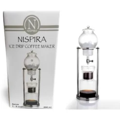 Nispira Luxury Ice Cold Brew Dripper Coffee Maker In Stainless Steel And Borosilicate Glass, 600 Ml Silver