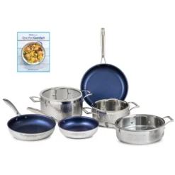 Blue Jean Chef 9-Piece Stainless Steel Cookware Set, Hammered Finish -Target KitchenAid GUEST abb11dc4 46e0 4e4b a76b 47e22a9424e7