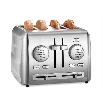 Cuisinart 4-Slice Custom Select Toaster - Silver - CPT-640P1: Stainless Steel, Defrost & Bagel Options, Adjustable Browning 4 Cuisinart 4-Slice Custom Select Toaster - Silver - CPT-640P1: Stainless Steel, Defrost & Bagel Options, Adjustable Browning - Image 2